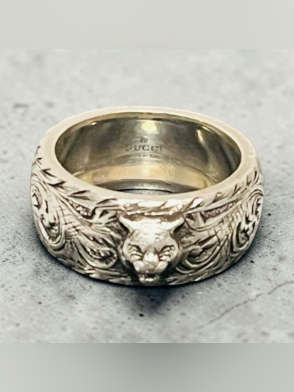 Gucci Feline Silver 925 Ring - Picture 7 of 11
